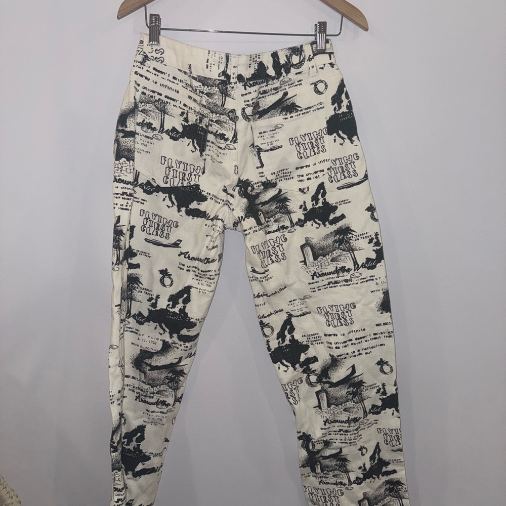 White Fox Boutique Black and White Graphic Jeans